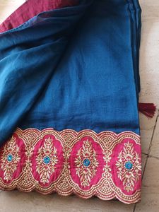 Blue Heavy Work Saree