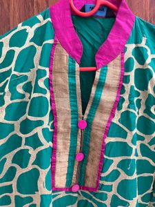 Green Printed Kurta