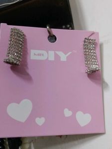 Silver A D Stone Earrings