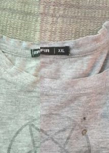 Graphic  Grey  Print T-Shirt