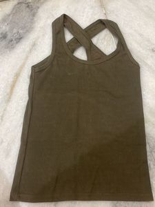 Olive Tank  And Black Top