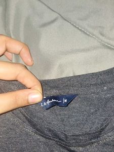 Grey cropped Casual T-Shirt