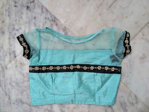 Aqua Blue Embellished Blouse