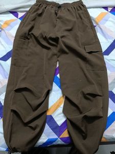 Brown Stylish Parachute Pants