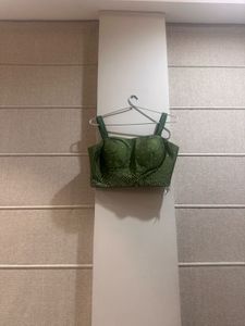 Green Plazo Choli with Jacket