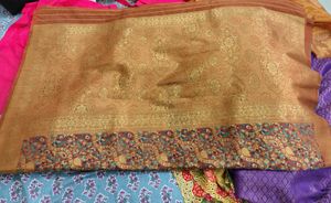 Handloom Brown Golden Saree Beautiful piece