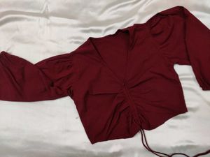 Maroon Crop Top