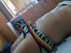 Rainbow Striped Brief New