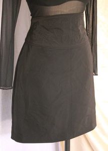 Black Embroidered Skirt