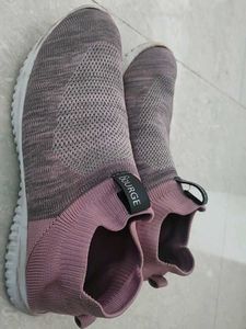 Gray &amp; Pink Slip-On Sneakers