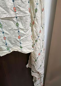 White With Multicolored Duppata