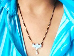 Diamond-Cut Crystal Mangalsutra – Simple & Stylish