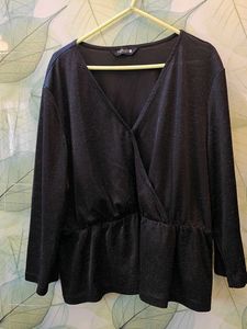 Get Combo Of 2 Polka Dot &amp; Shimmer Black Top