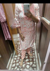 2 Piece Cotton Suit Orange Colour