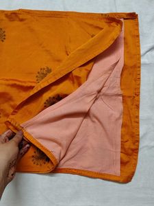 ❗ CLEARANCE ❗Orange Printed Silk Kurta