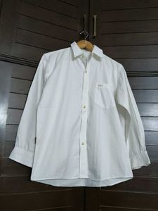 The Hunt Men White Cotton Mix Formal Shirt