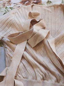 Beige Wrap Sweater