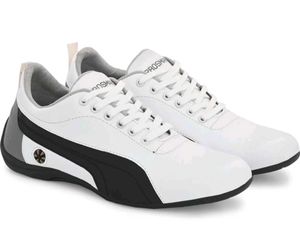 Stylish White &amp; Black Sneakers