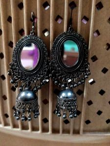 Mirror Jhumka Earrings