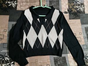 ◼️Argyle Pattern Long Sleeve Top ▪️◾