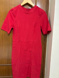 Red Dress with Front Slit