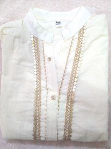 J&G White Tunic with Gold Embellishments