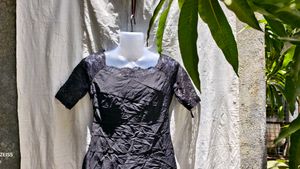 I. Lace Detail Black Dress