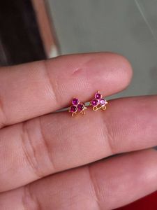 Ruby Nose Pins Gold