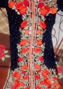 Floral Embroidered Ethnic Kurta and salwar with du