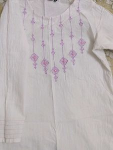 Embroidered White Tunic Top