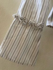 Striped Ruffle Detail Blouse
