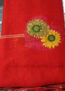 Elegant Red Floral Saree