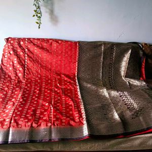 🛍️ Red Banarasi Silk Saree ⭐⭐⭐⭐⭐