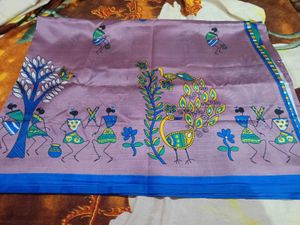 bollywood doli art silk printed saree handmade