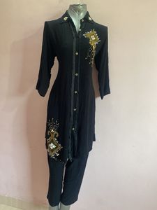Black Handwork Cord Set
