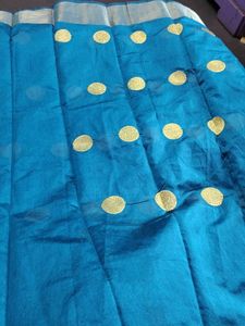 Golden Blue Saree
