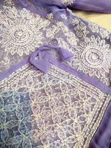 Lavender Embroidered Sheer Top