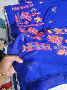 Blue Embroidered Saree