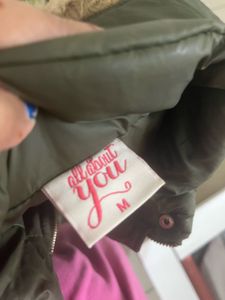 Olive Green Padded Jacket with belt