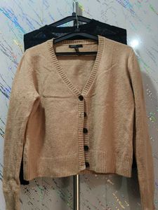 Beige Knit Cardigan