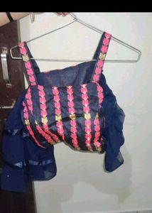 Navy Blue Tiered lehenga