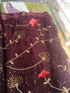 Elegant Burgundy Floral Saree