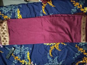 Maroon Dupatta with Gold Border