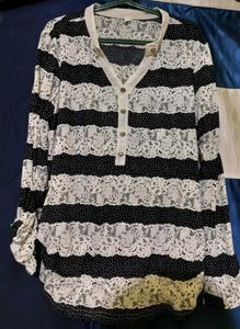 Striped Lace Blouse