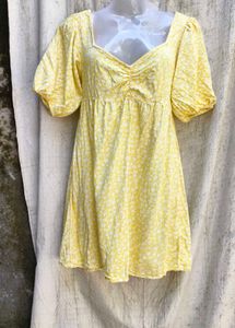 Yellow Floral Mini Dress
