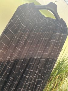 Pleated Checkered Skirt