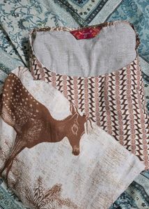 Animal Print Kaftan With Plazzo