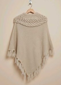 Cozy Knit Poncho with Button Detail
