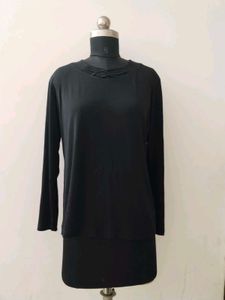 plus size Black Long Sleeve Top