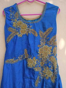 Blue Embroidered Suit